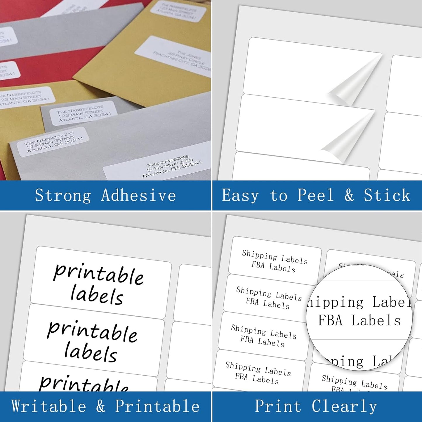 [100 Sheets 3000 Labels] BESTIKER Address Labels 1” x 2-5/8” Shipping Mailing Labels 30 per Page Printable FBA Barcode Label, Laser & Inkjet Printer Labels 30up White