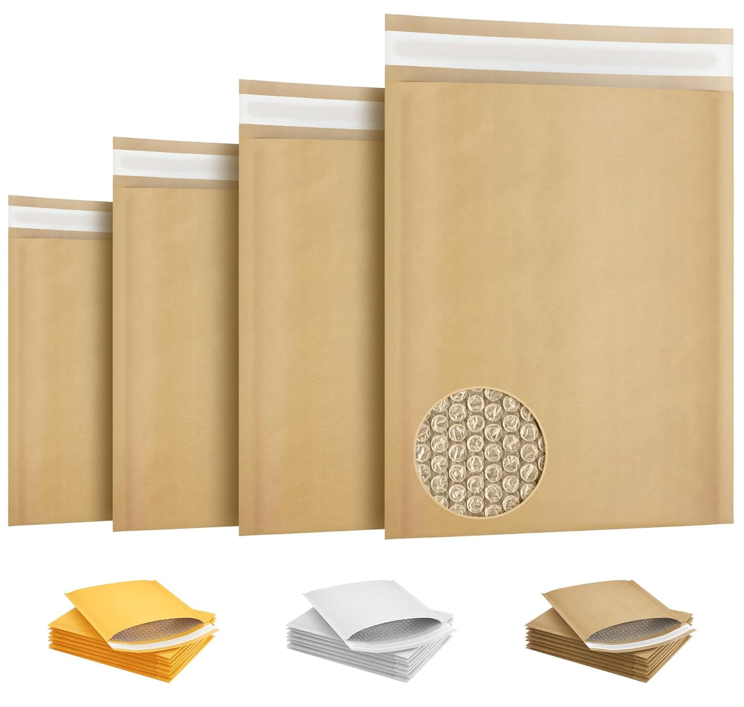 Natural Kraft Bubble Mailer Envelopes, 9.5 x 13 Inches. 25 Pack Mail Padded Envelopes Self Seal. Waterproof Kraft Bubble Mailers. Tear-Resistant Mailing Envelope Padded. Sturdy Paper Mailer