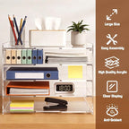 Leffis 5 Tier Acrylic Desk Organizer, Desktop Document Sorter - Image 5