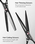 ULG Hair Cutting Scissors Thinning Shears Kit Professional Barber Hairdressing - Image 2