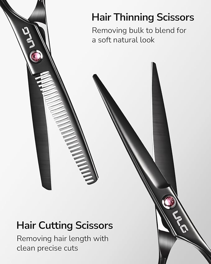ULG Hair Cutting Scissors Thinning Shears Kit Professional Barber Hairdressing - Image 2