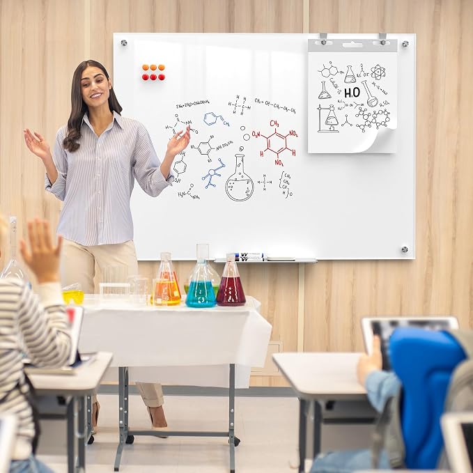 MaxGear Glass Whiteboard Wall Mounted, Frameless Magnetic Dry Erase Board - Image 7