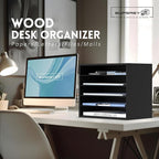 SUPEASY Wood Desk Organizer, 5 Tier Paper File Organizer - Image 4