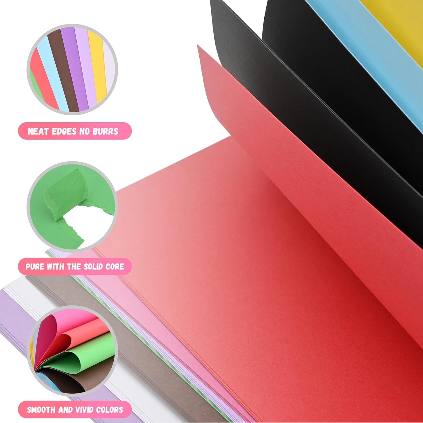 VinTS 50 Pcs Colored Poster Boards,11.7x16.5 Inches 10 Assorted Color Poster Board Paper 220g Bright Poster Board Bulk for Back to School Arts, Classroom Crafts, Exhibits and Notices