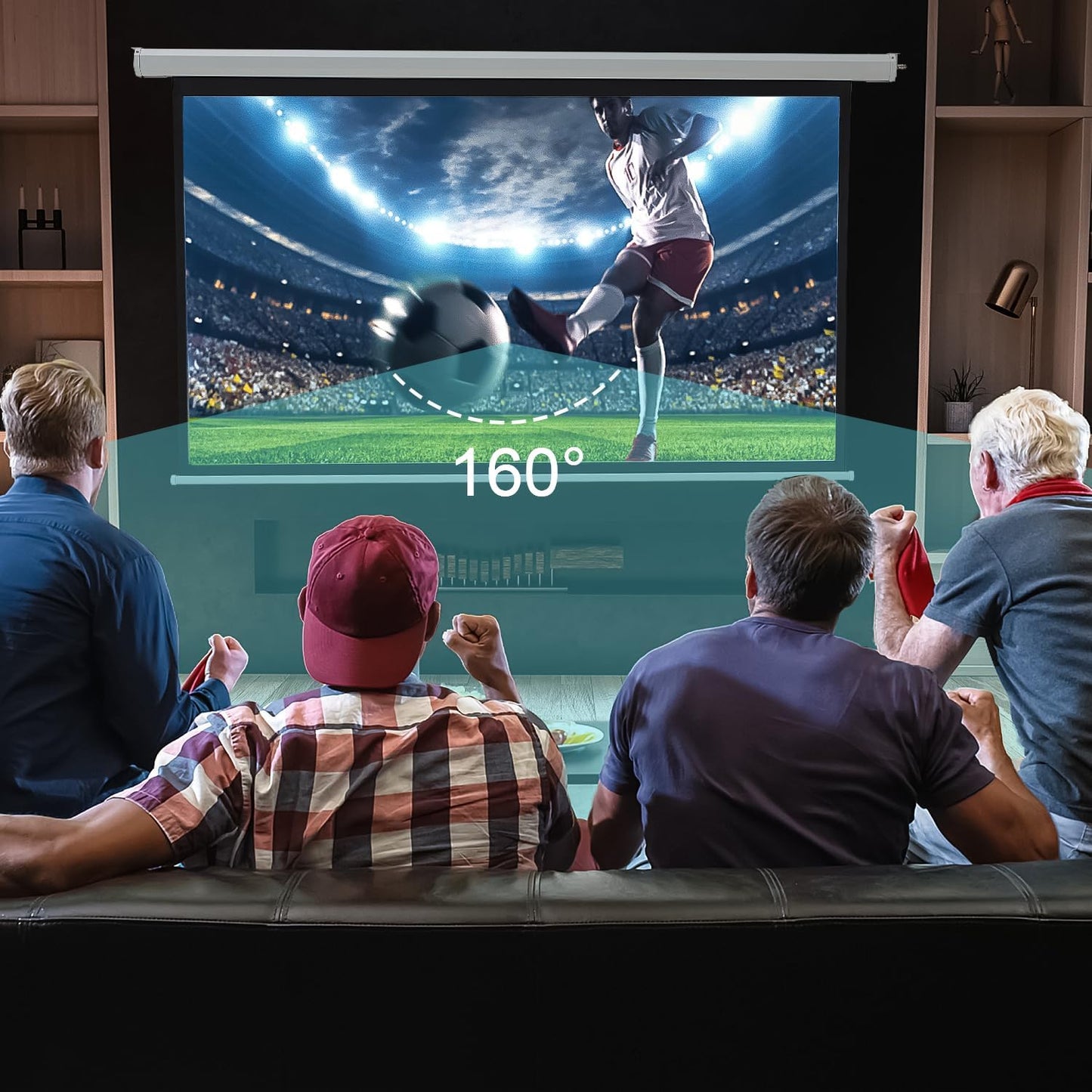 YODOLLA 120 inch Projector Screen Motorized,4:3 HD Retractable Electric Projector Screen 4K 3D Wall Mounted Ceiling Automatic Projection Screen Drop Down with Remote Movie Screen for Indoor Outdoor
