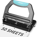 AFMAT 3 Hole Punch Heavy Duty, 9/32" Holes, 50-Sheet Hole Puncher 3 Ring by AFMAT