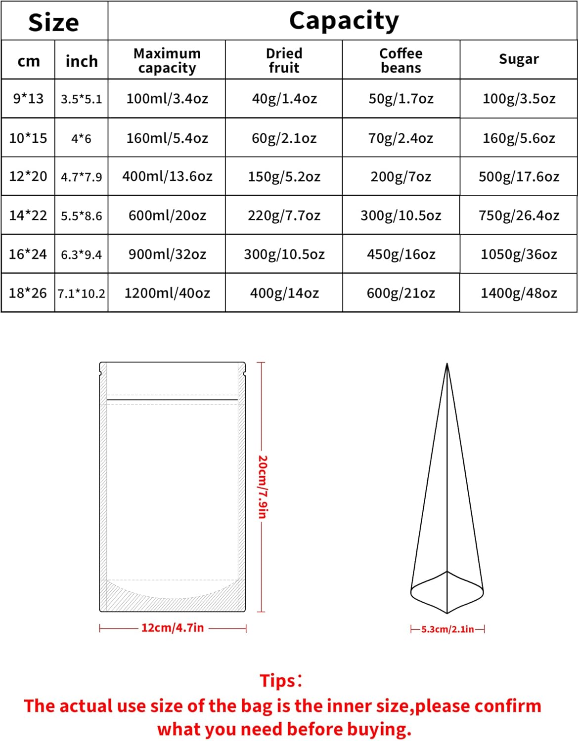 FireKylin 100 Pack Smell Proof Bags 4.7" x 7.9", Resealable Bags with Matte Window, Foil Pouch Stand Up Sealable Bags for Packaging（Red）