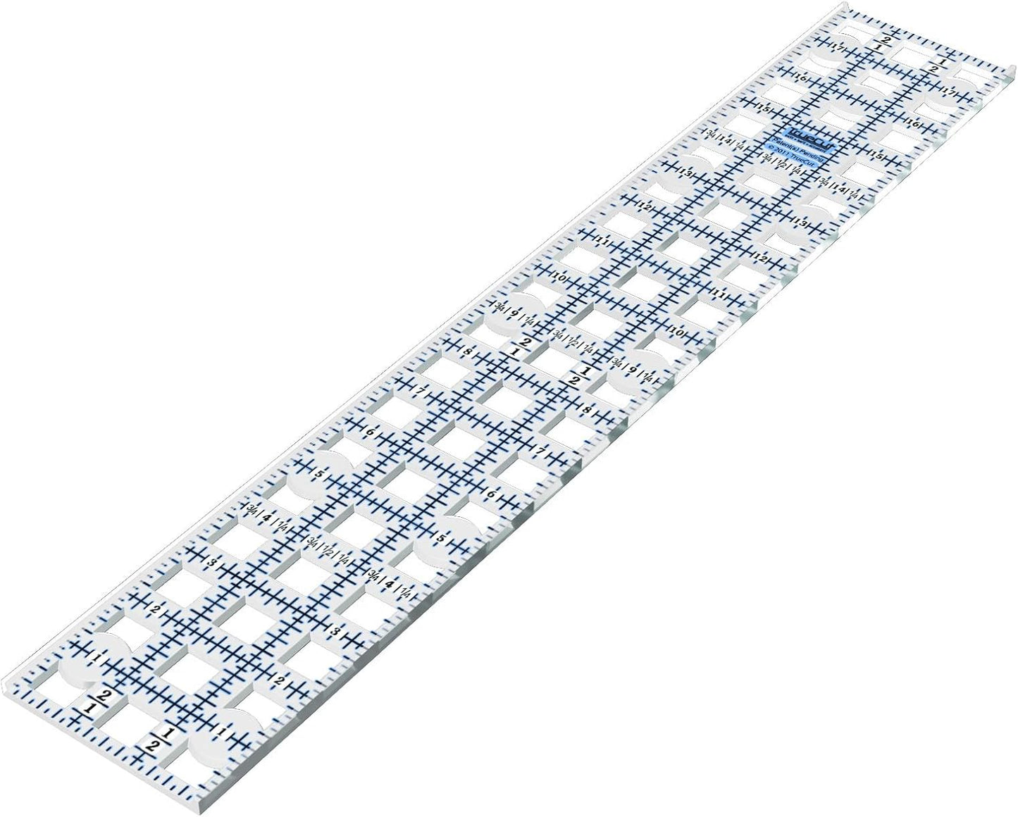 TrueCut, Ruler, Innovative Ruler Track and Cutter Guide System, Measures 3 x 18 Inches with 1/8-inch Increments