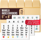 25 Heavyweight Manila Index Card Box Dividers by Offilicious