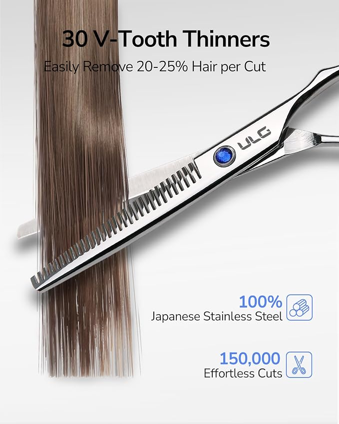 ULG Hair Cutting Scissors Thinning Shears Kit Professional Hairdressing - Image 5