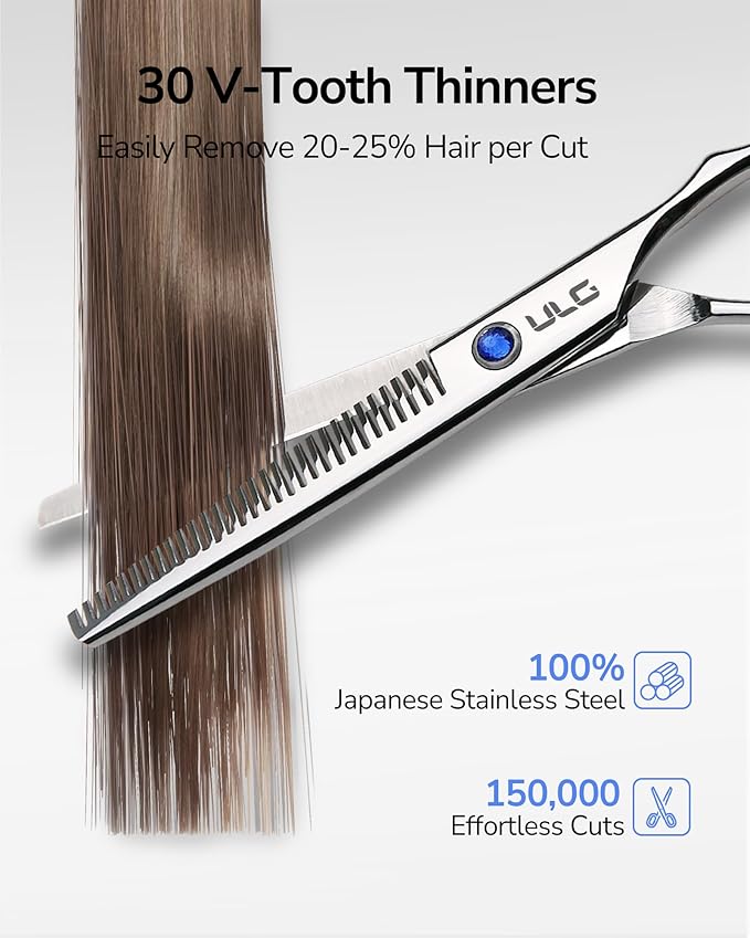 ULG Hair Cutting Scissors Thinning Shears Kit Professional Hairdressing - Image 7