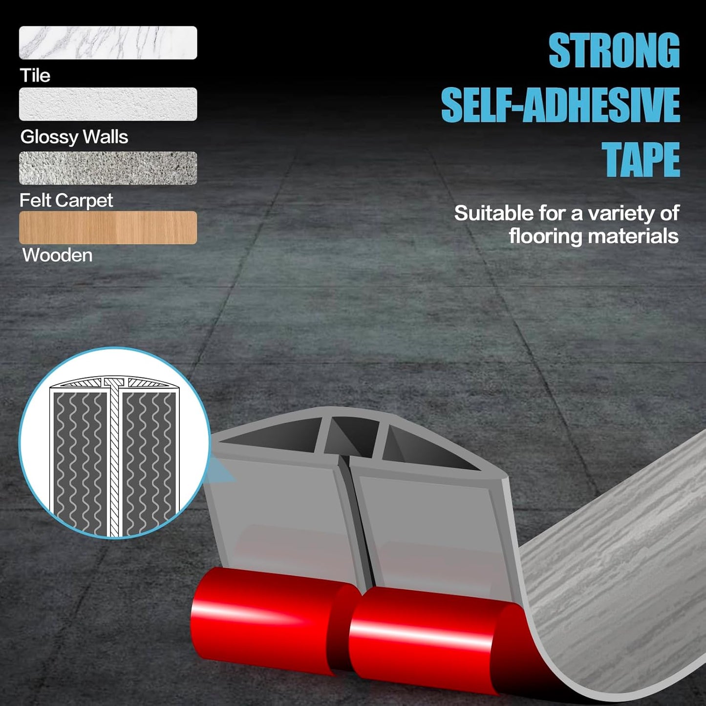Floor Cord Cover Self Adhesive Cord Hider,10FT Cable Management, Extension Strip Protector for Wires, Prevent Cable Trips for Offices, Gyms, Exhibitions Cavity:0.3"(W) x 0.28"(H) Gray Wood