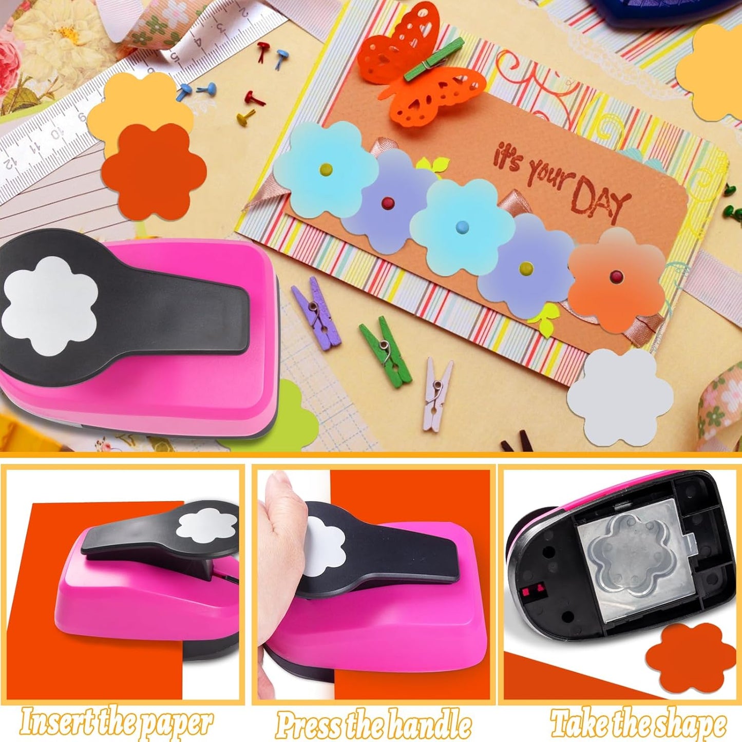 2 inch Paper Punch Flower Hole Punch Flower Punches for Paper Crafts Large Flowers PaperPuncher FlowerPunch Craft Punches Flowers Scrapbook Puncher