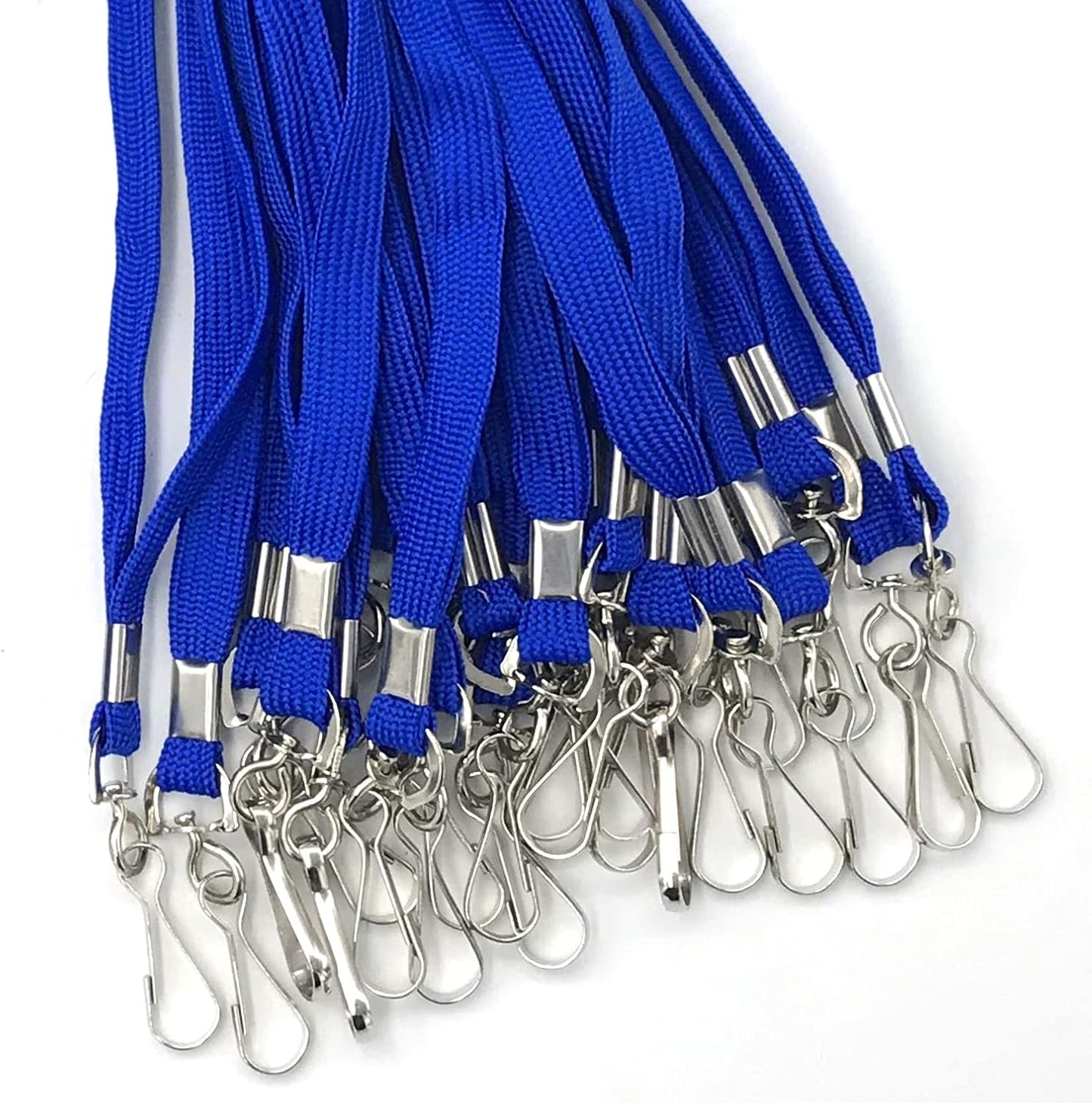 Beebel Lanyards 100 Pack Blue Lanyards with Swivel Hook Clips for ID Name Badge Holder