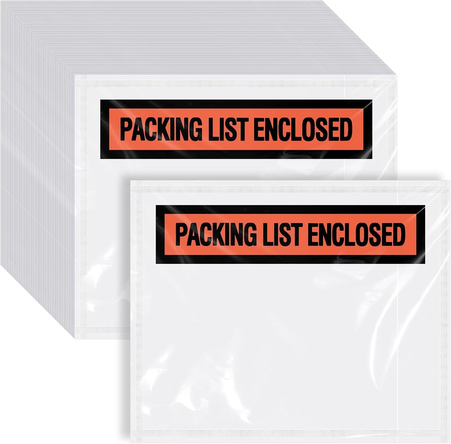 1000 Pcs Packing Slip Envelope Pouches Clear Self Adhesive Shipping Label Sleeves Waterproof Packing List Envelopes Pockets Top Loading Shipping Pouches Enclosed Bags (Orange,7" x 10")