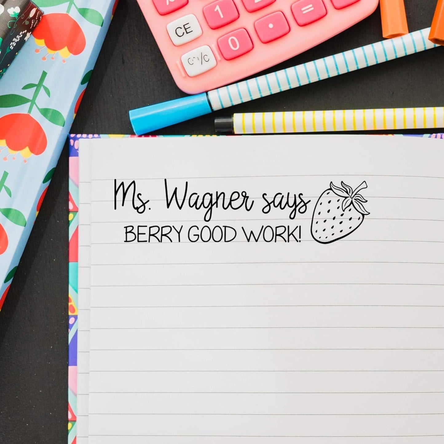 Berry Good Work Large Custom Classroom Book Stamps | 49 Designs | Fun Phrases | Grading Made Easy