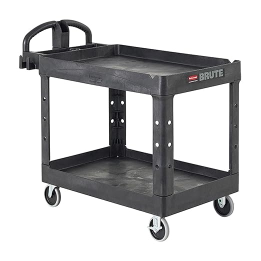 Rubbermaid Commercial Products 2-Shelf Utility/Service Cart, Lipped Shelves by RubbermaidCommercialProducts