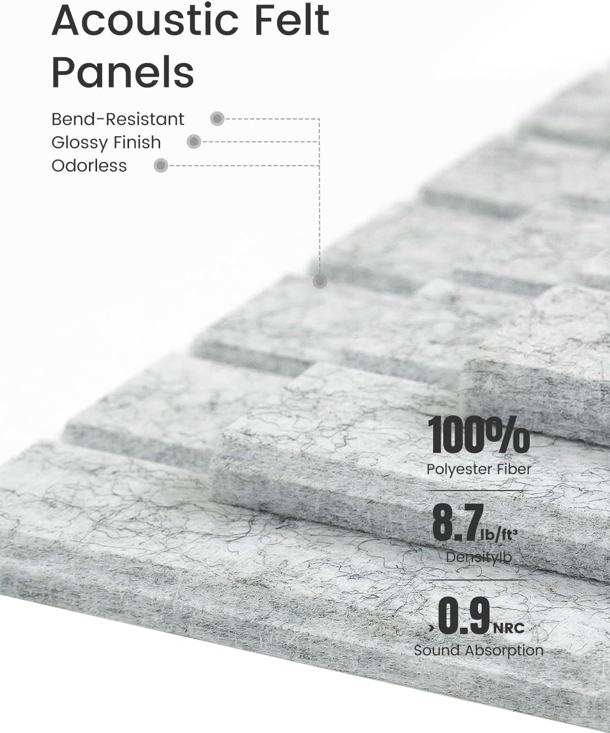 Felt Bulletin Board Tiles -28"x18" with 40 Adhesive Tabs, Cork Board Alternative for Office Decor, Push Pin Board Wall Organizer 6-Pack(Marble Gray)
