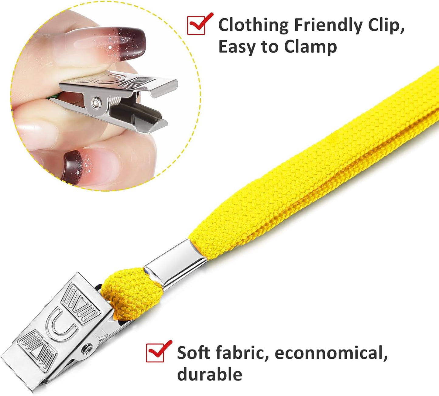 Marspark 200 Pcs Name Tag Lanyards with ID Holder Lanyards for ID Badges Resealable Flat Neck Name Tag with Clip Waterproof Plastic Clear Badges Bulk for School Office Supplies (Yellow)