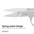 Gingher 4.5" Spring-Action Knife-Edge Thread Nippers, Stainless Steel Shears - Image 2