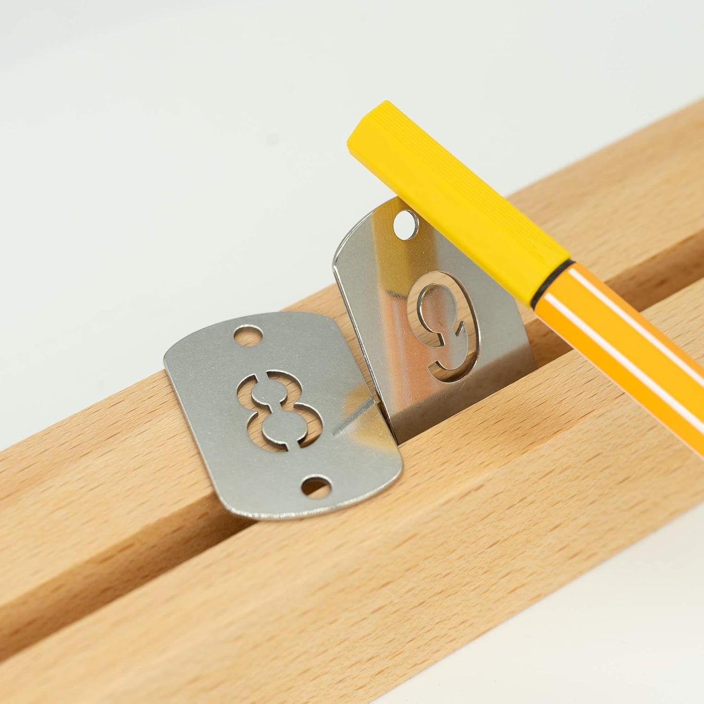 StayMax Rectangular Hollowed Stainless Steel Number Tags Key Tags with Two Holes (1-10)