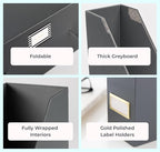 BLU MONACO | Set of 6 Foldable Grey Magazine File Holders - Image 7
