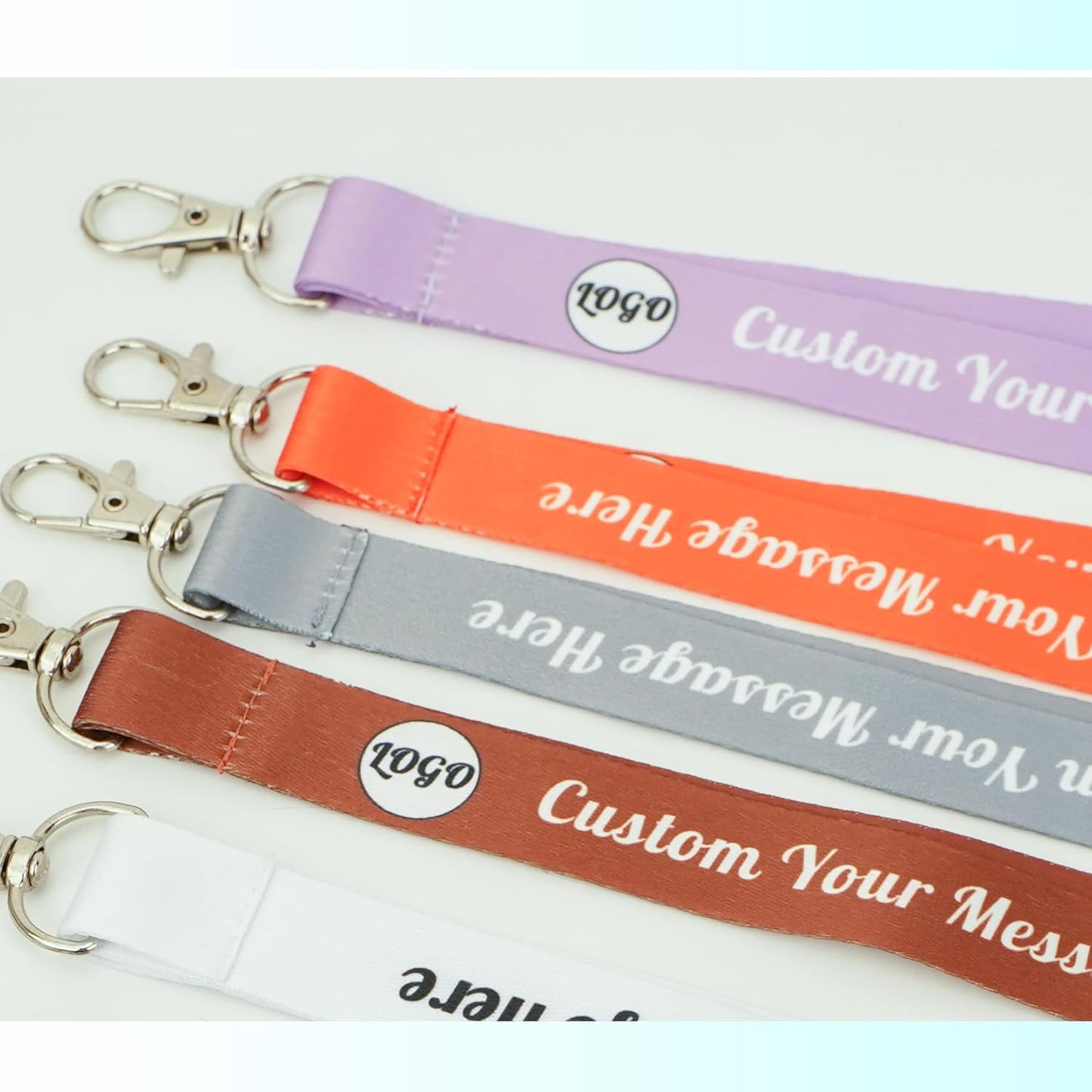 Custom Lanyards Bulk 50/100/5000PCS Custom Breakaway Lanyards with Text/Logo/Photo/Name, Personalized Neck Strap ID Badge Lanyard for Office Keys School Events, Quick Customization