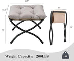 15" Folding Ottoman, Foldable Footrest Stool, Portable Small Foot Stool - Image 3