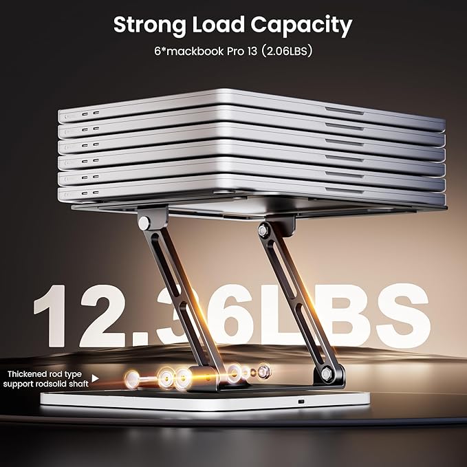 JOYEKY RGB Laptop Stand for Desk, Adjustable Ergonomic Laptop Riser - Image 4