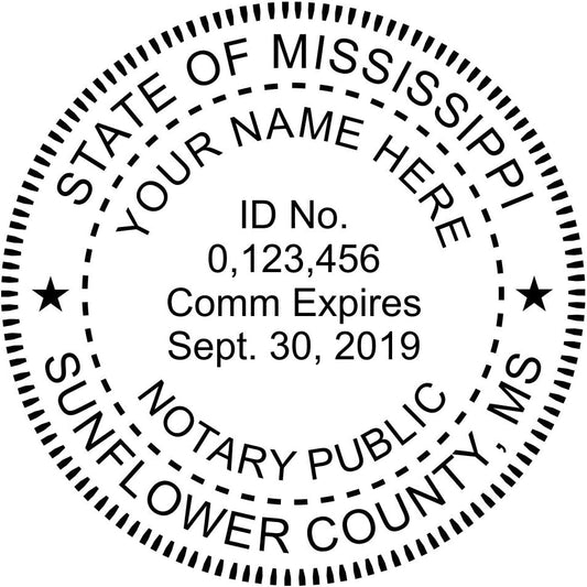 Mississippi Round Notary Stamp | Official State Notary Stamp | Official Seals | Meets State Specifications (Mississippi, Round Stamp)