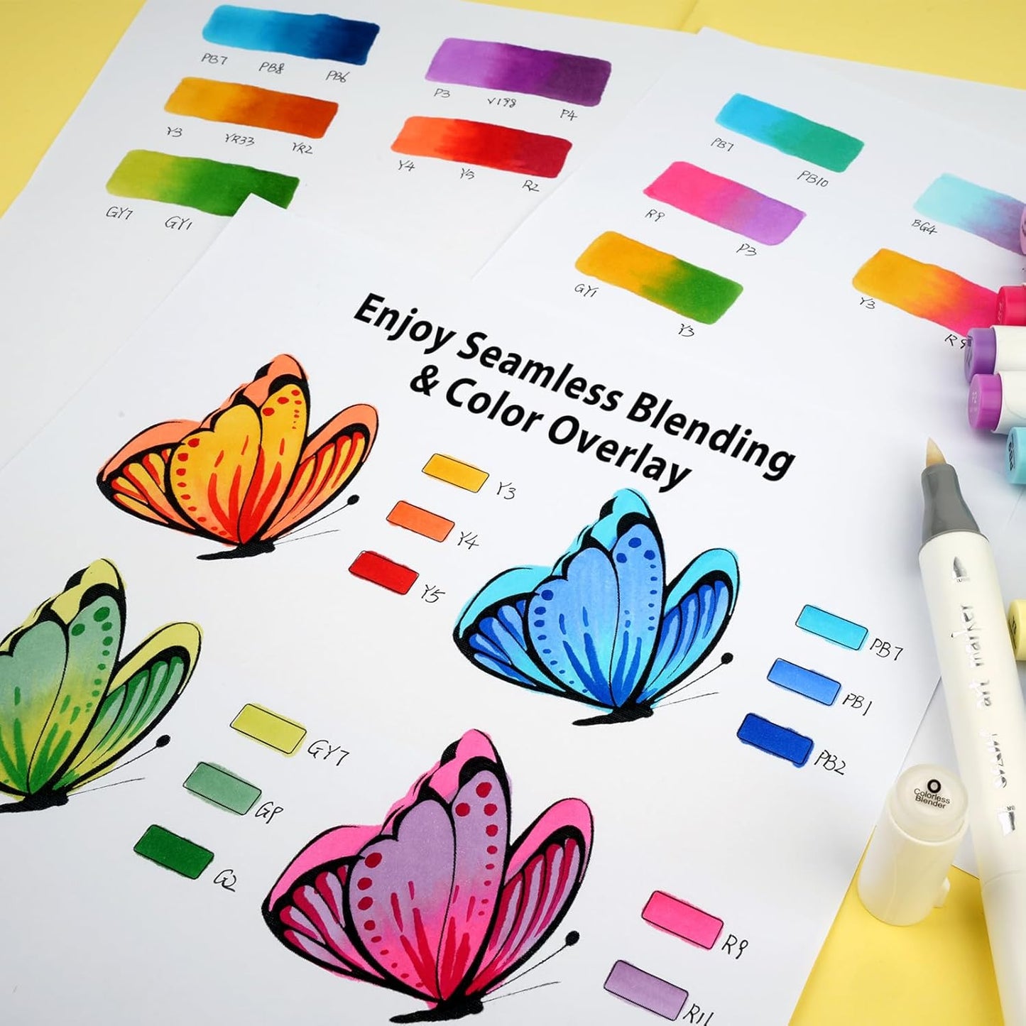 SFAIH Alcohol Markers Brush Tip & Chisel Tip - 49 Colors Double Tipped Art Markers for Adult Coloring Books Illustration, Gifts for Artist Adult - Refillable Alcohol-based Ink