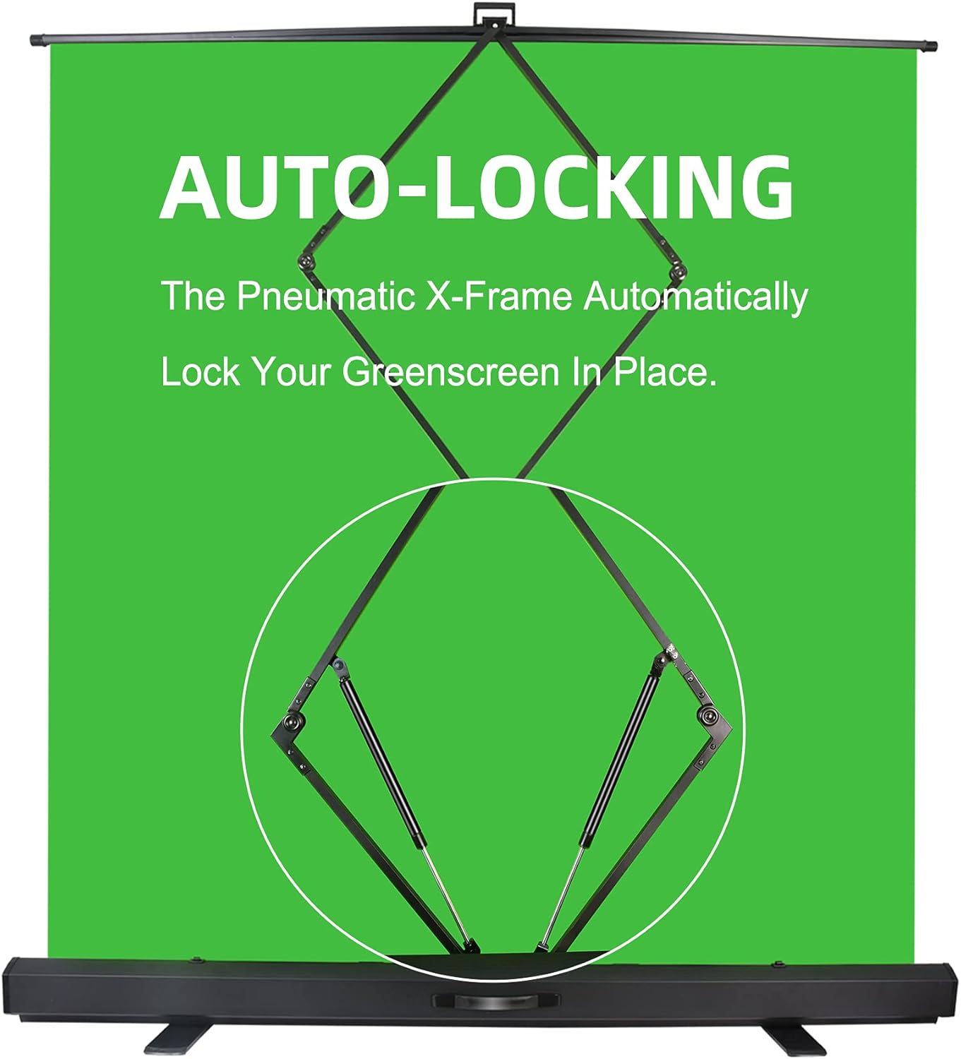 FUDESY Extra Large Green Screen, 74W X 77H inches Collapsible Chromakey Panel,Portable Retractable for Tiktok Video, Live Game,Aluminum Base,Wrinkle Resistant Fabric,Pull-up Style,Auto-Locking Frame