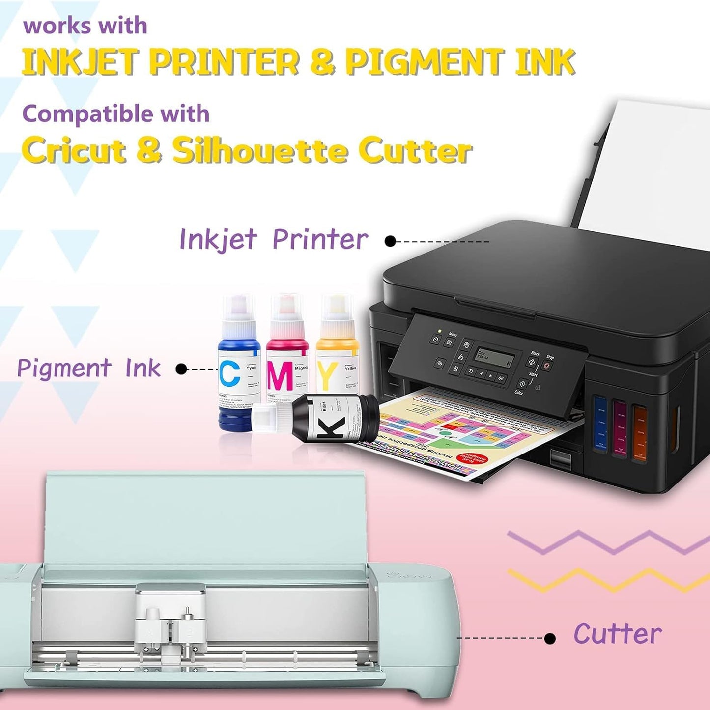 HTVRONT Printable Heat Transfer Vinyl for Dark Fabric - 6 Sheets 8.5"x11" Heat Transfer Paper for T Shirts