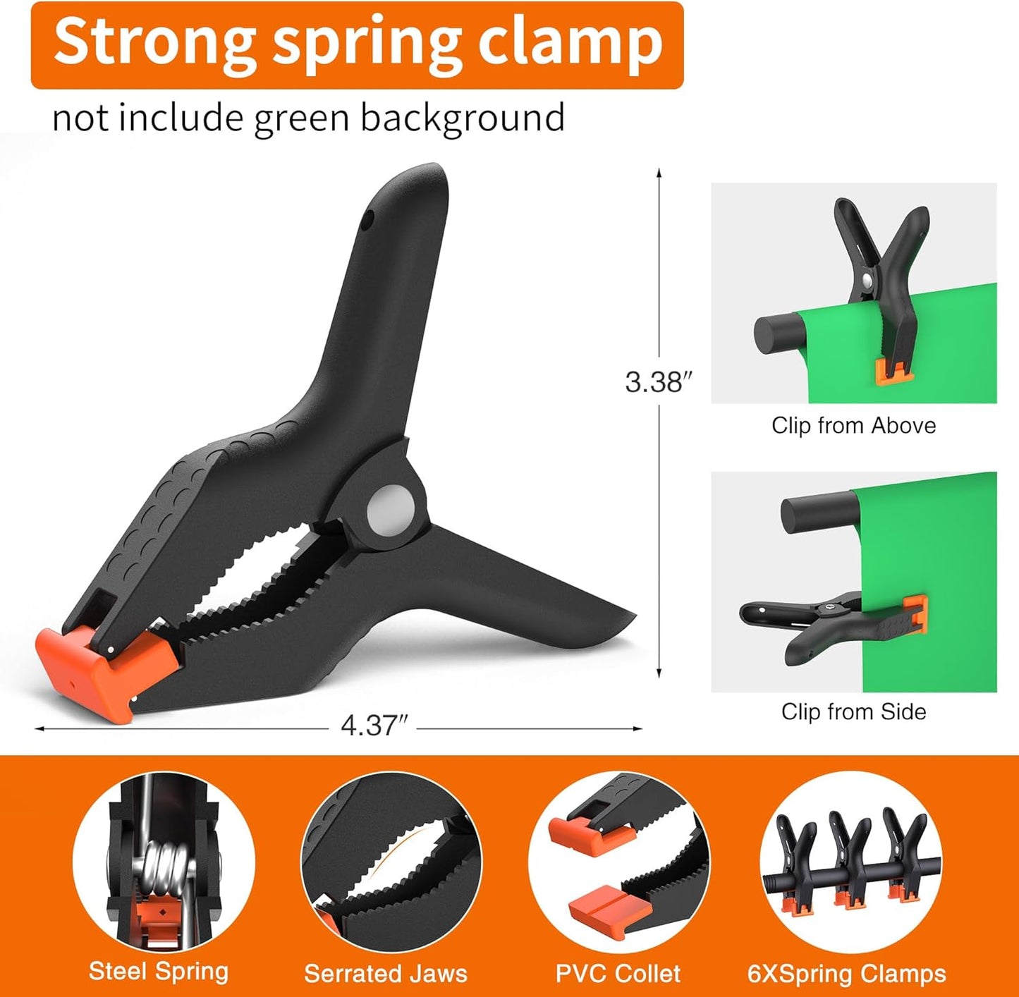 Portable T-Shape Backdrop Stand Support Kit 8x5.3ft, Adjustable Photography Green Screen Backdrop Stand for Parties, Photography Videography Studio (8×5.3Ft)