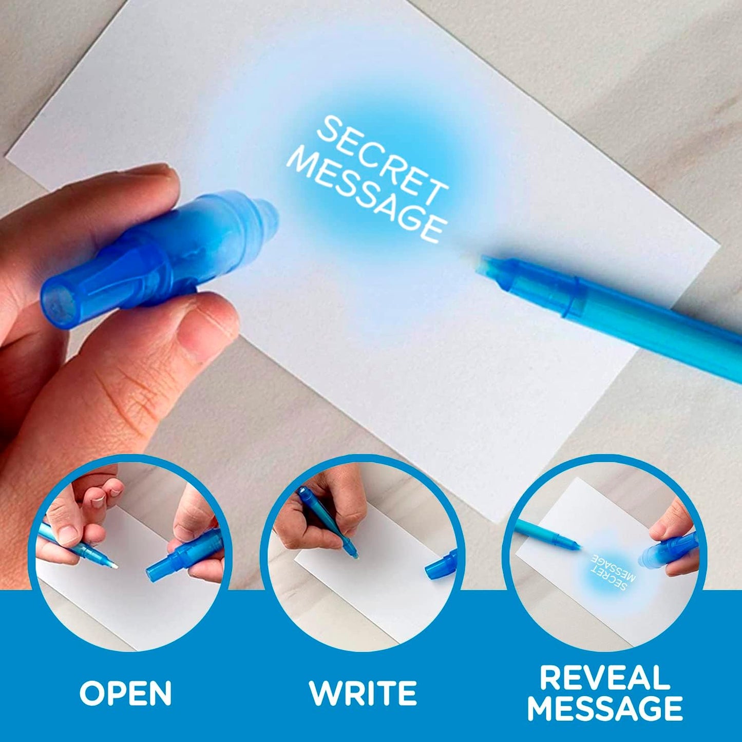 Personalized Invisible Disappearing Ink Pen Marker, Custom Secret Spy Message Writer with UV Light, Fun Activity Entertainment for Kid Party Favors Ideas Gifts and Stock Stuffers, 24 Pack, Pink
