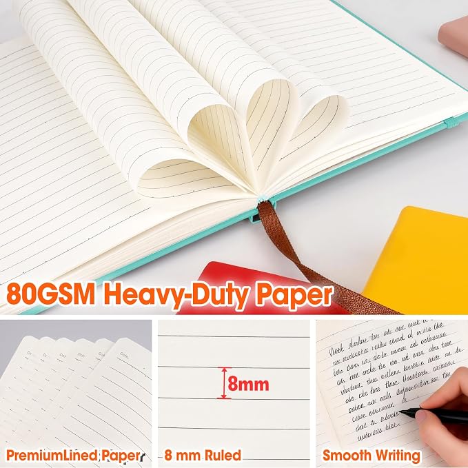 16 Pack Lined Journal Notebook for Work, 136 Pages, Medium 5.5" x 8.3" - Image 6