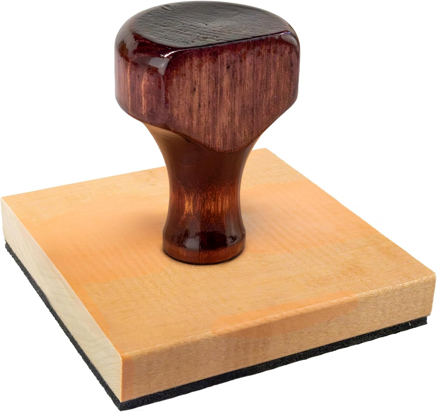 Custom Logo Hand Stamp - Personalized Wood Rubber Stamp - Upload Your Own Image (3"x3")