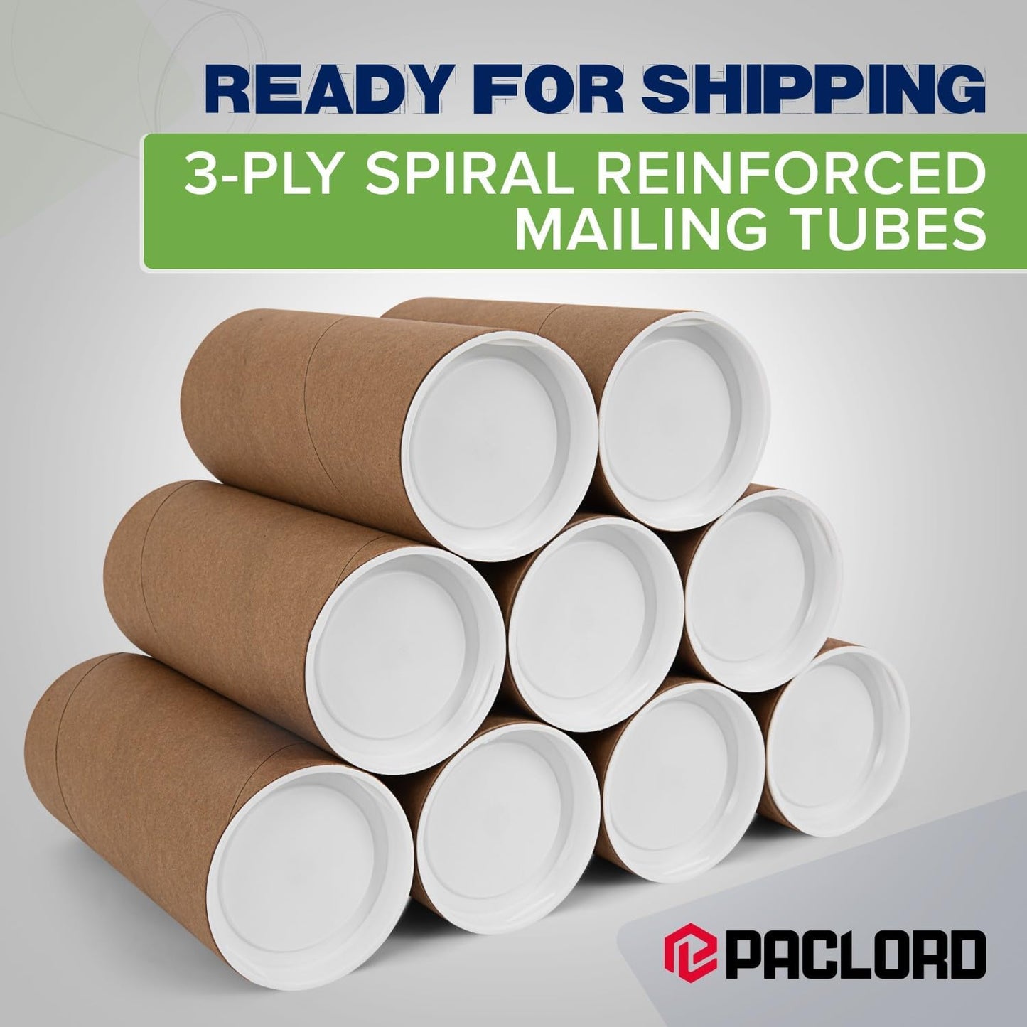 2" x 6" Reinforced Kraft Paper Mailing Tubes, Pack of 6 Tubes with 2 Caps Each – USPS Approved Poster Tube – Made in USA Cardboard Tube for Shipping and Storing Posters, Prints, Artwork, or Documents
