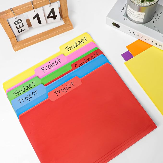 240 Pack Colored File Folders, 1/3 Cut Tab File Folders Letter Size 8.5 x 11 - Image 2