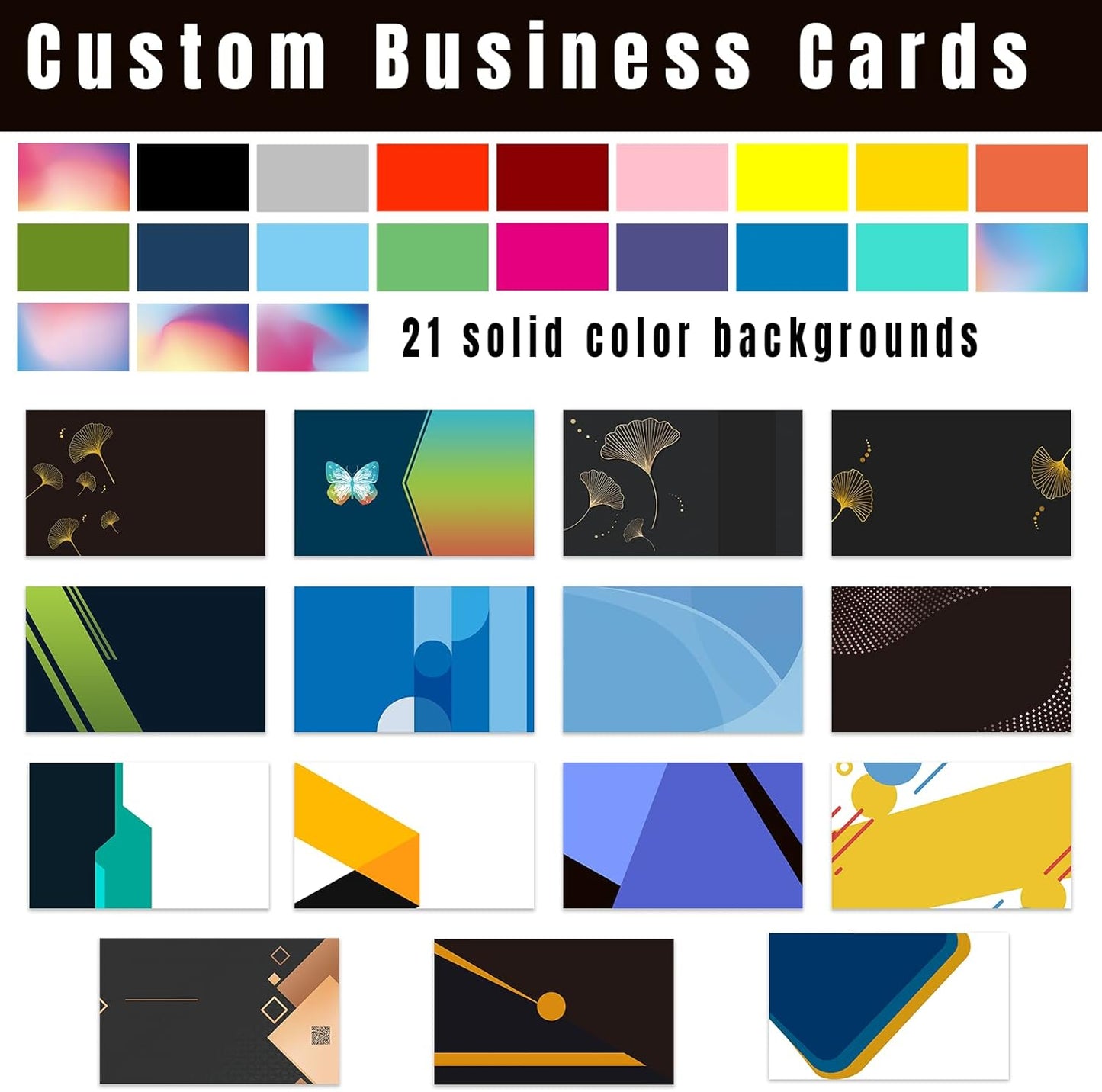 Custom Business Cards Customized with Logo Text Personalized You Own Design Business Cards 1000 500 200 100 Printable Double Sided 3.5""x 2"" Waterproof Business Cards for Small Business