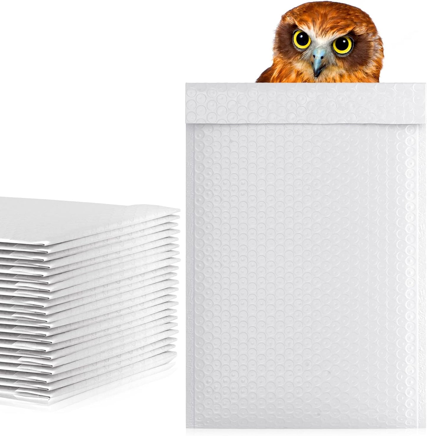 White Poly Bubble Mailers Self Seal, 12.5 x 18 Inch. Pack of 50 Bubble Packaging Envelopes for Shipping. Durable Padded Envelopes Waterproof. Self Seal Padded Mailers. Shipping Packages