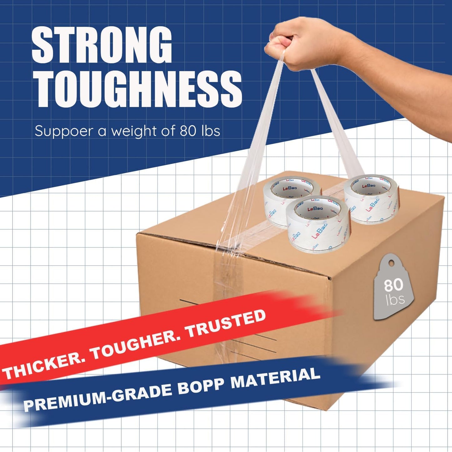Heavy Duty Packing Tape for Moving Boxes - 1.88" x 360Yds (6 Rolls) Clear Moving Tape for Boxes, Secure Sealing for Cardboard, Bubble Wrap, Shipping Supplies (6, Packing Tape Refill)