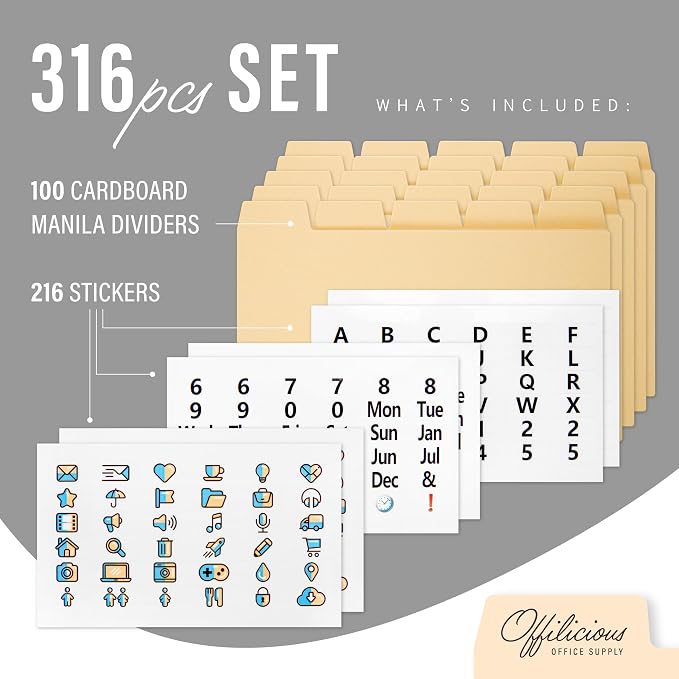 Index Card Dividers 3x5" — 100 Pcs of Cardboard Alphabet Dividers - Image 2