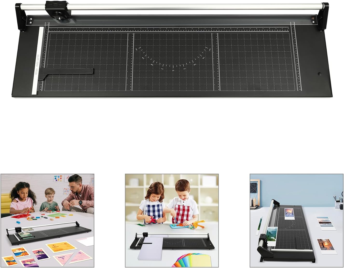 Paper Cutter, Paper Trimmer, 3 Blades, Heavy Duty Paper Cutter for Cardstock, Guillotine Paper Trimmer for Crafting, for Cutting A3, A4, and A5 Paper, Photos, Cards