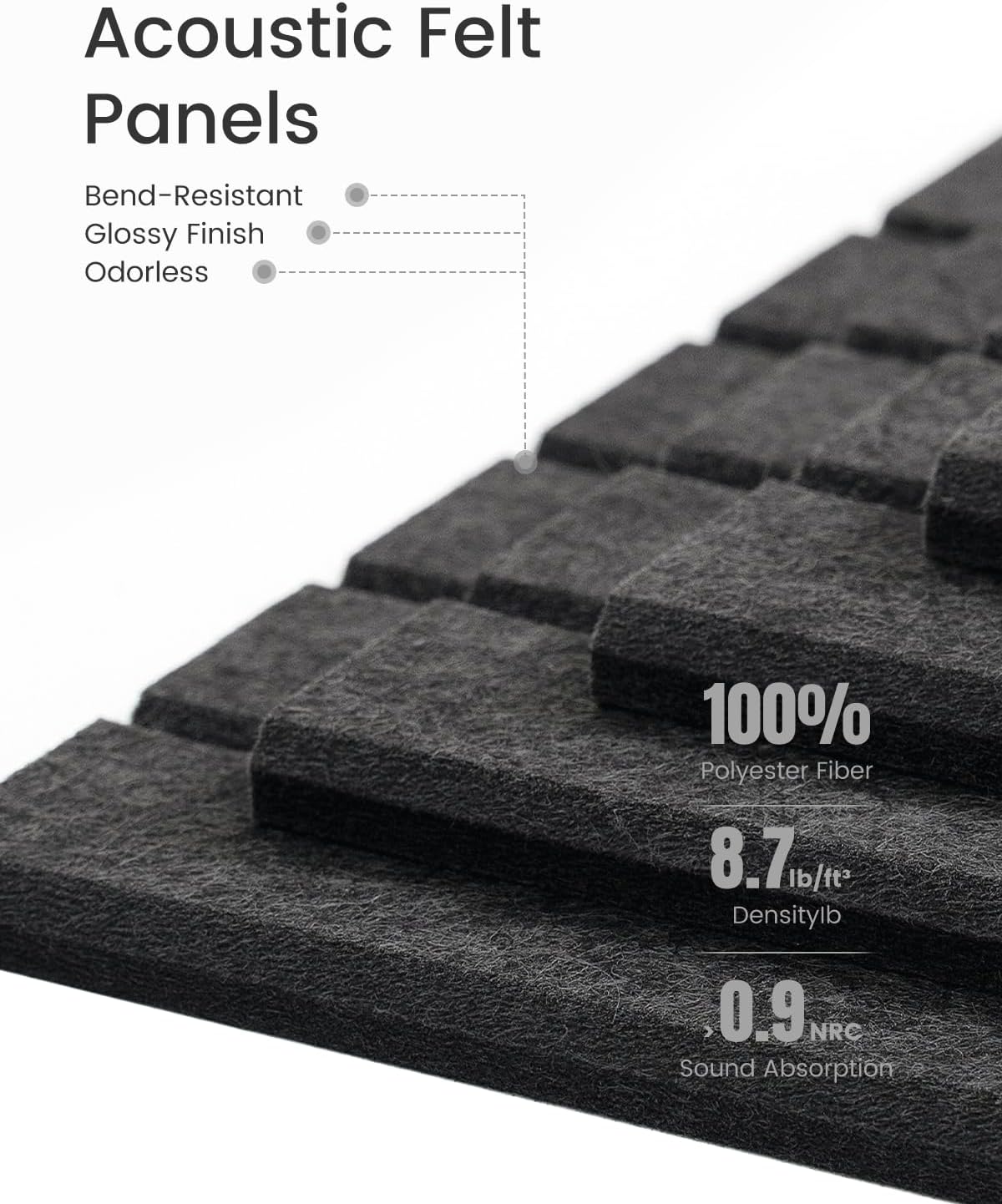 Felt Bulletin Board Tiles -28"x18" with 40 Adhesive Tabs, Cork Board Alternative for Office Decor, Push Pin Board Wall Organizer 6-Pack (Charcoal Gray)
