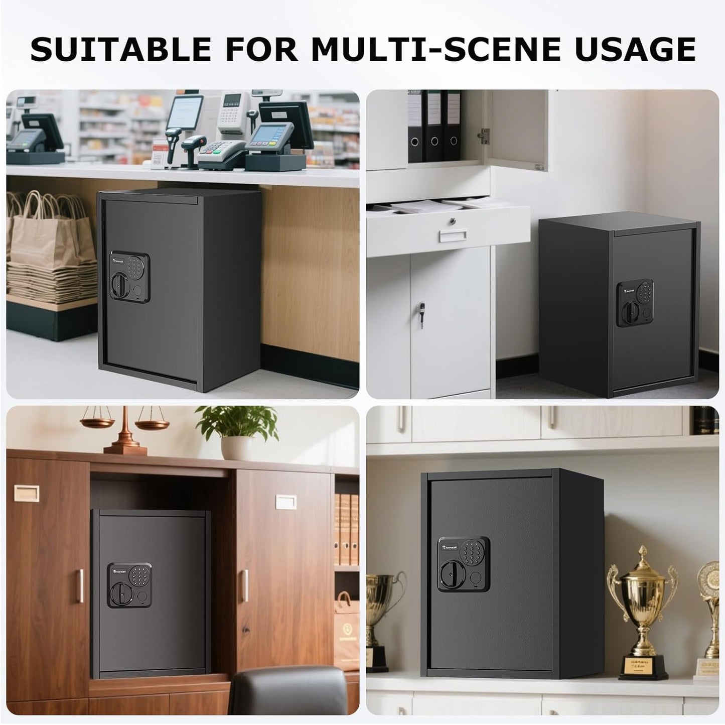 Bonsaii Large Safe Box 2.5 Cubic Feet for Home Security with Electronic Keypad and Removable Shelf, Document Safe for Home, Money, Cash, Jewelry, 15.7"W x 15"D x 21.7"H
