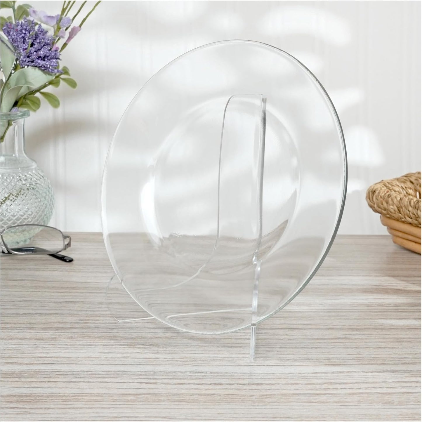 Plymor Clear Acrylic 60-Degree Angle Easel With Shallow Support Ledges, 6" H x 4.5" W x 3.5" D (24 Pack)