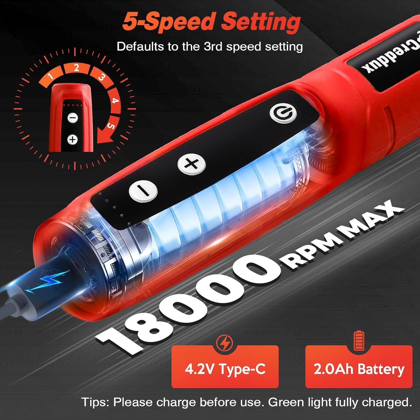 Cordless Rotary Tool,5 Speed Rotary Tool Kit With 71 Accessories,USB Charging,Multi-Purpose 4.2v Power Rotary Tools Easy Accessory Changes - Sanding, Polishing, Engraving and Cutting Red