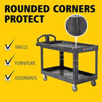 Rubbermaid Commercial Products BRUTE Heavy Duty 2-Shelf Utility/Service Cart - Image 4
