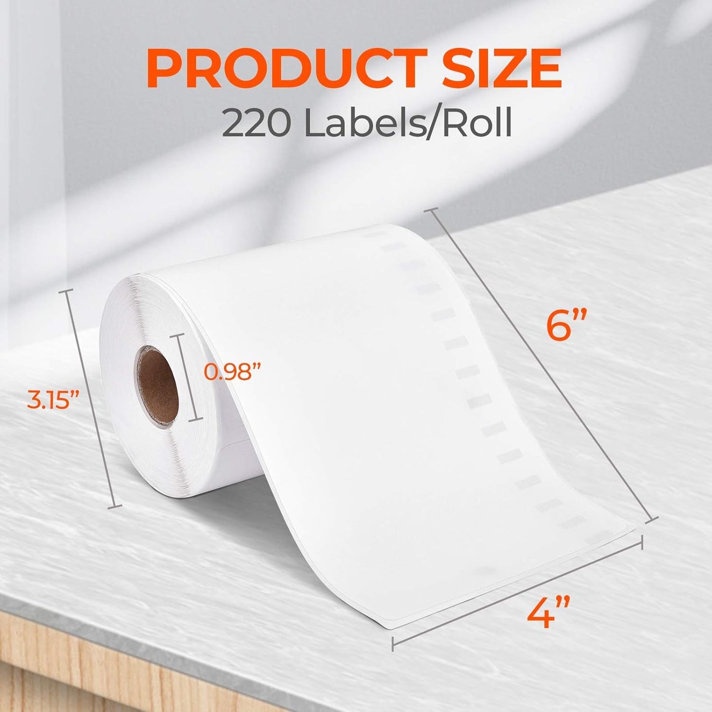 MUNBYN 4"x6" Direct Thermal Printer Label, Shipping Labels Compatible with Rollo, Jadens, Nelko, DYMO 4XL 1744907,1755120, 220 Sheets/Roll